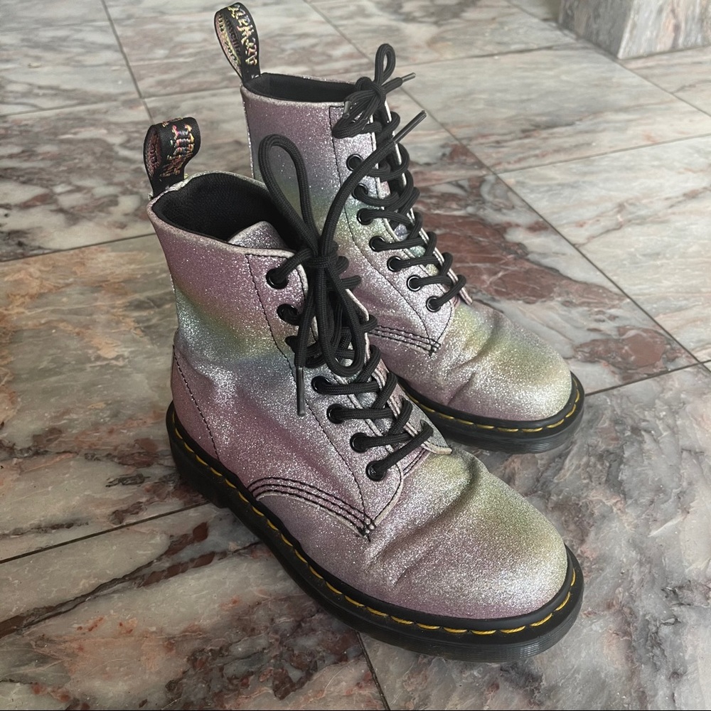 Dr. Martens Pascal Rainbow Glitter Combat Boots 6 - image 5